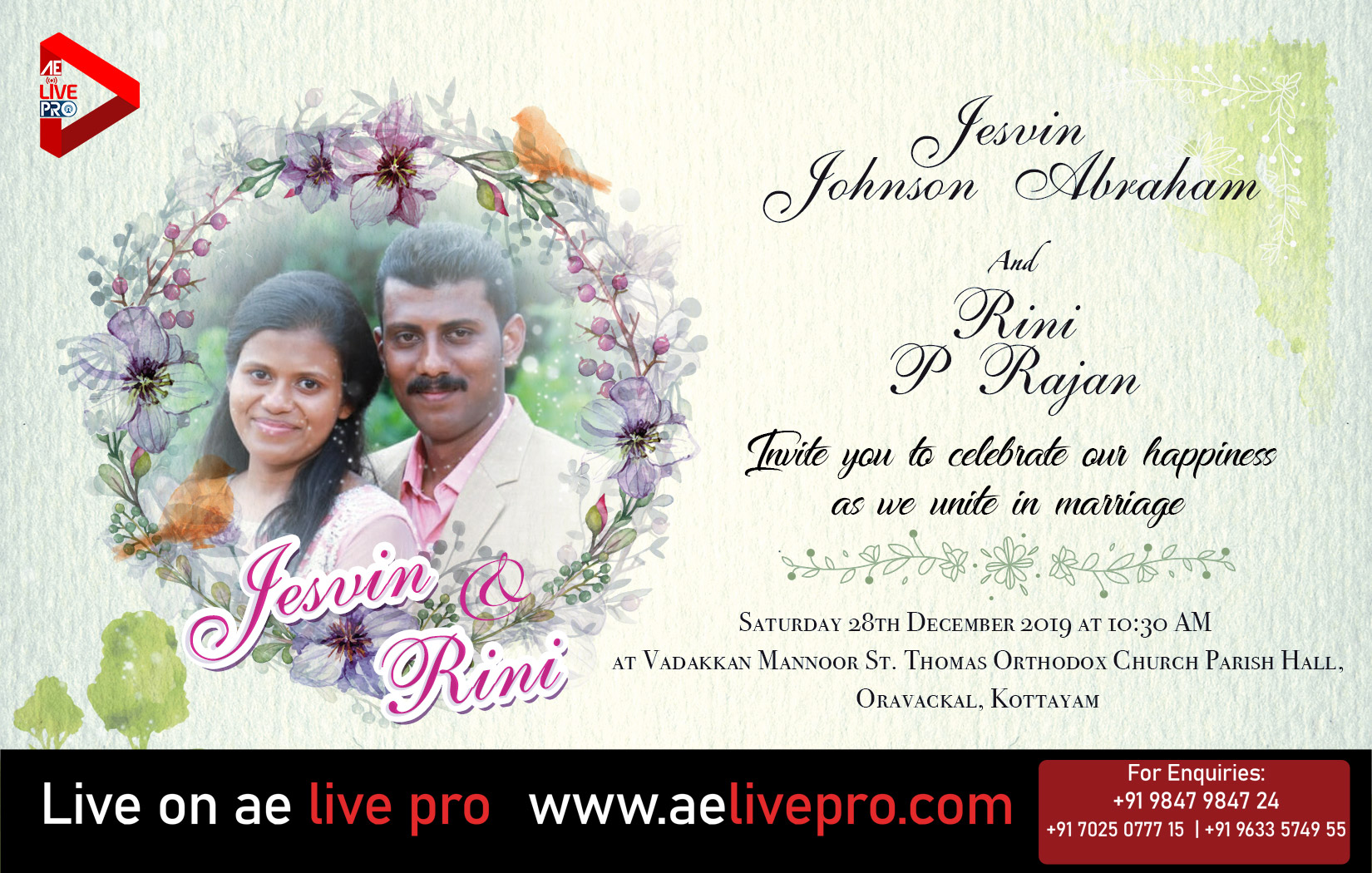 aelivepro wedding jesvinrini