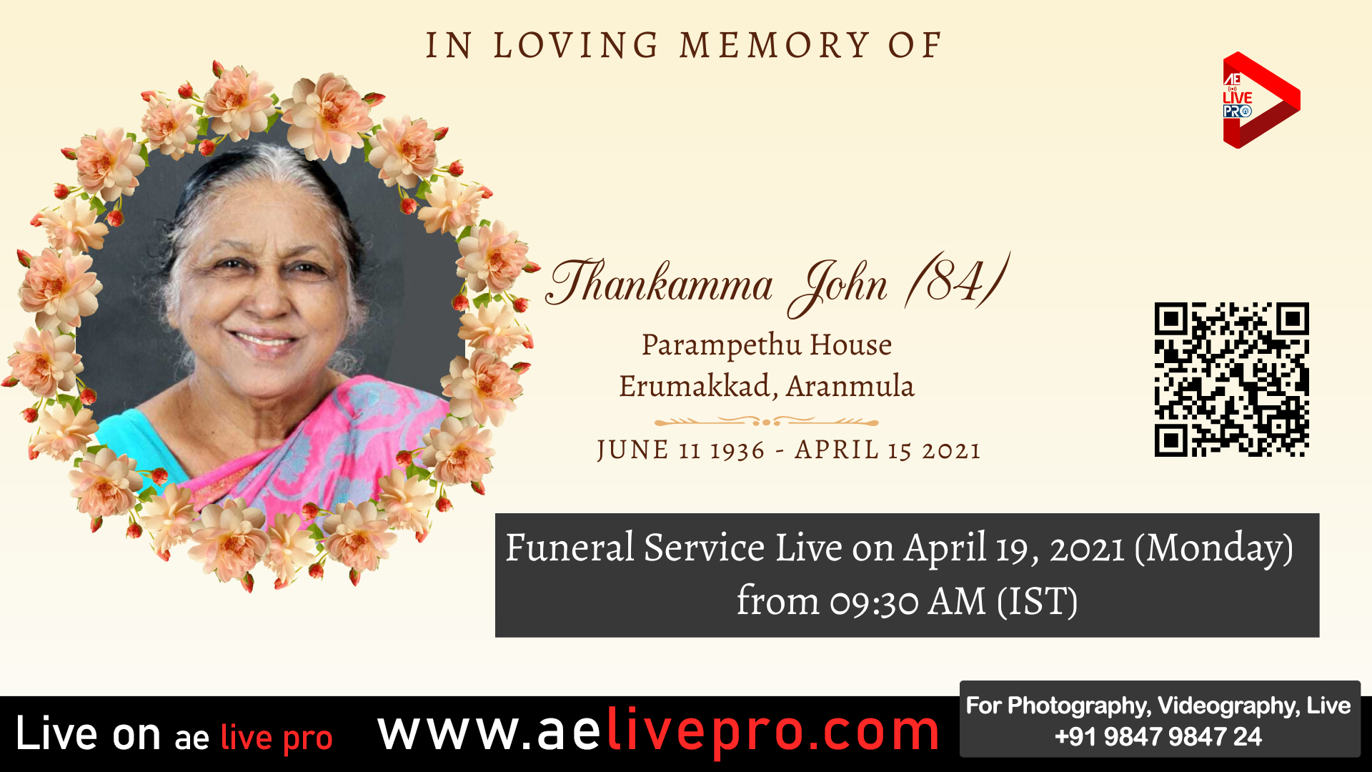 AELPFuneralliveThankammaJohnaranmula