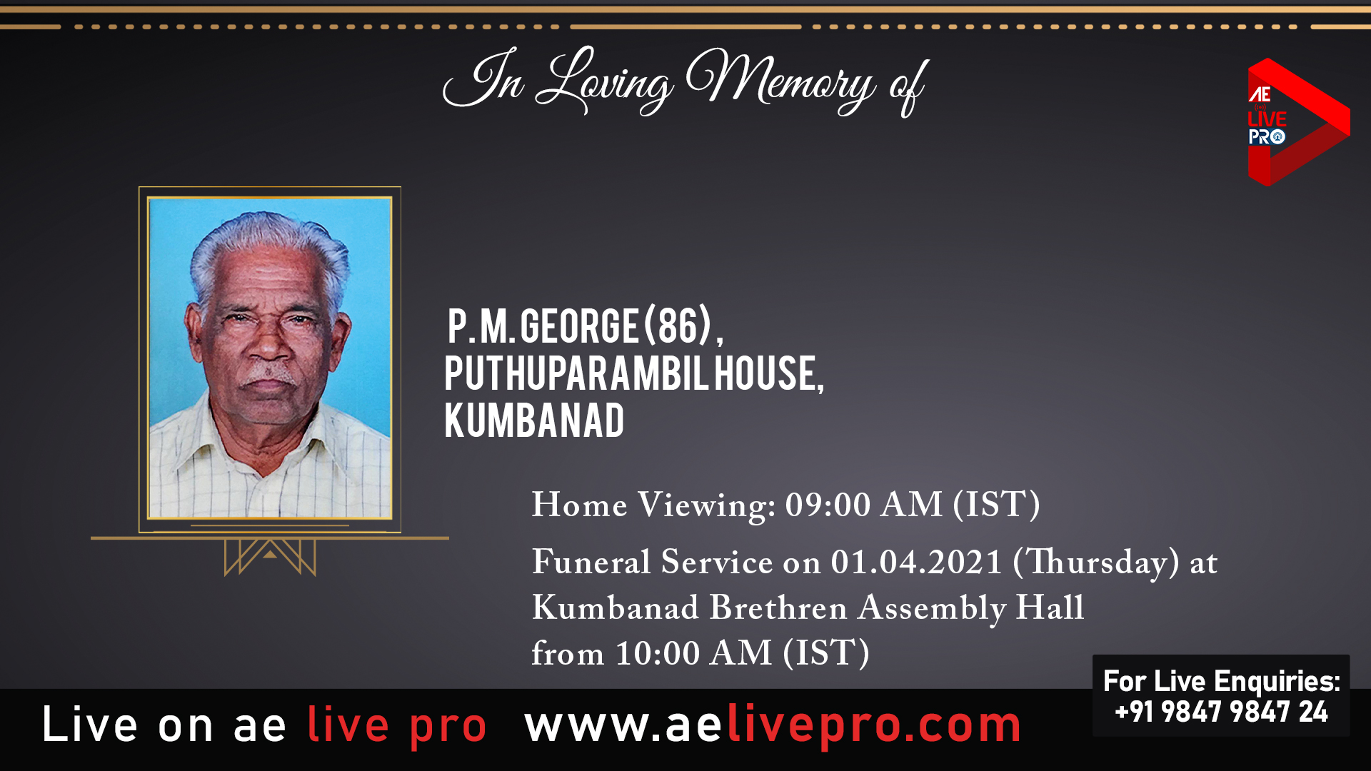 funeralserviceaelivepropmgeorgekumbanad