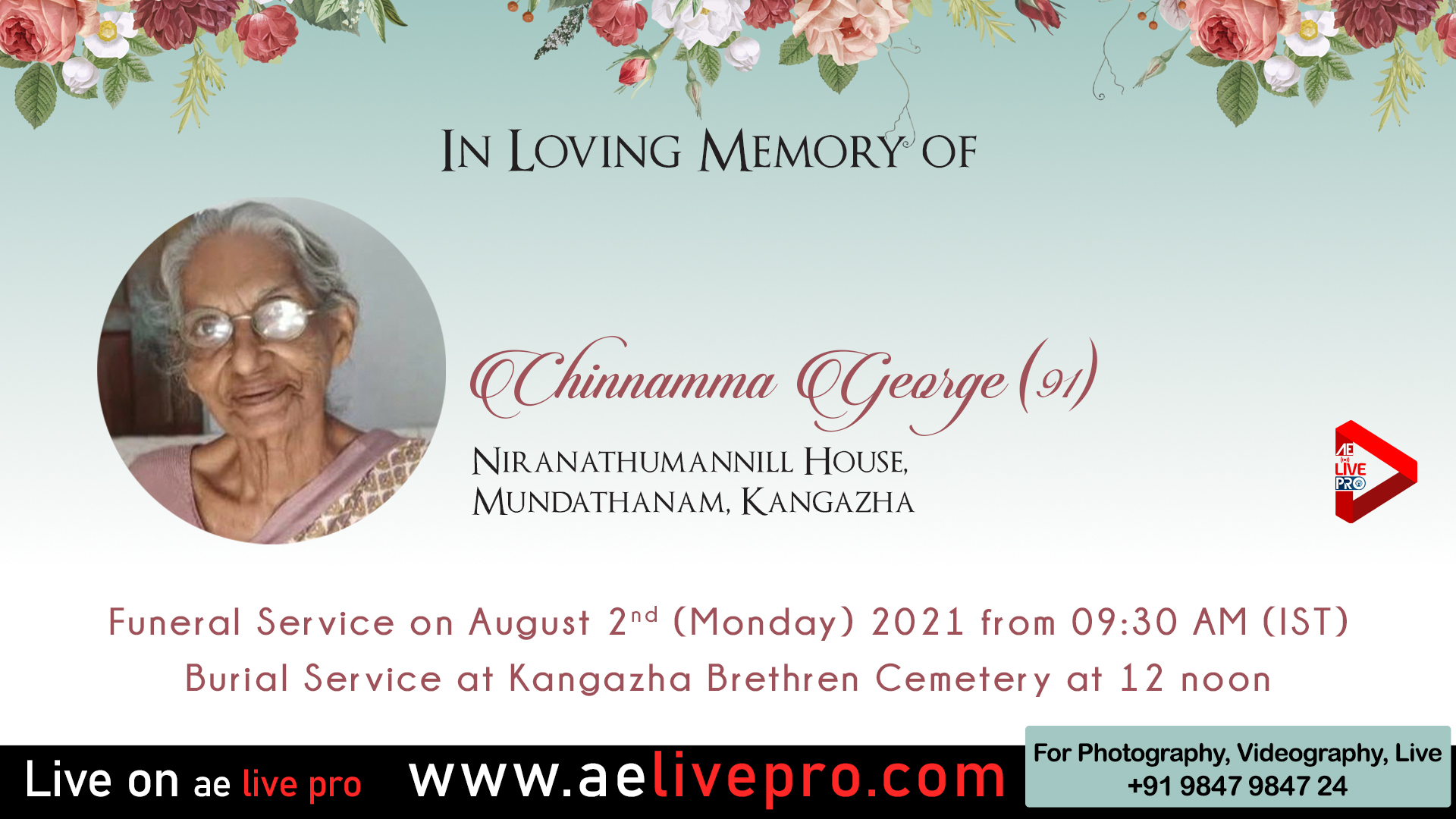 aeliveprochinnammageorge funeral