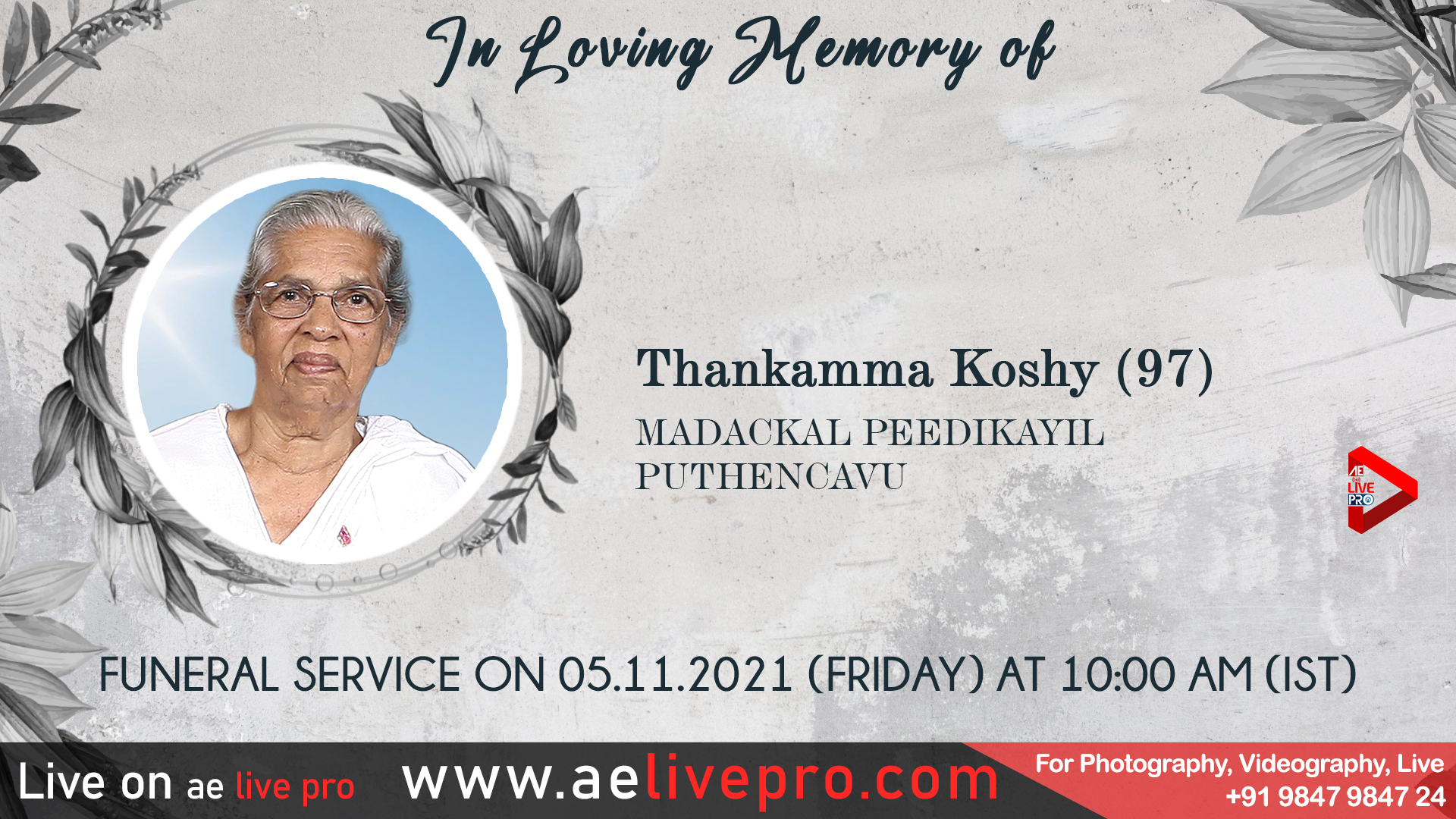 aelivepro thankammakoshy live