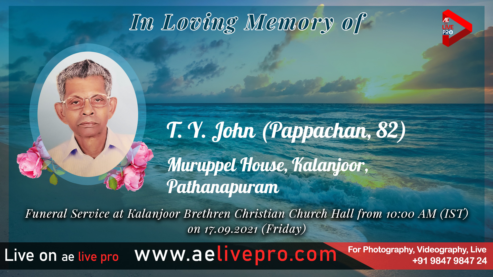 TYJohn funeral aelivepro kalanjoor